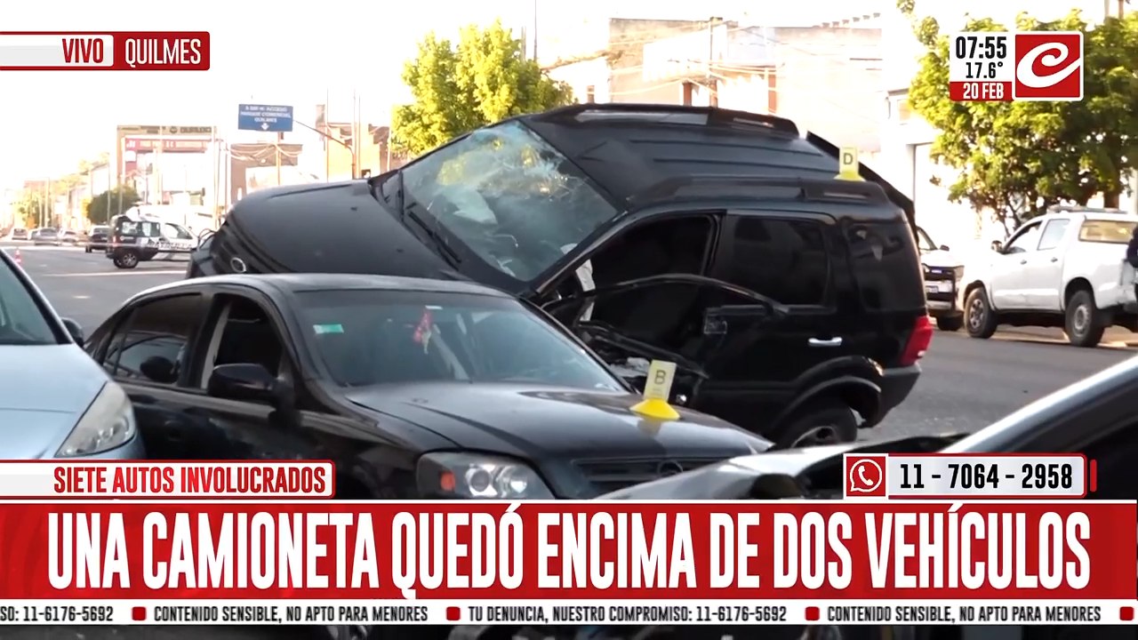 Tremendo choque múltiple en Quilmes: hay siete vehículos involucrados