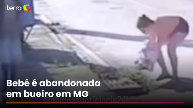 Veja momento em que mãe abandona recém-nascida em bueiro em MG
