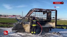 Tekirdağ'da kamyonet alev topuna döndü