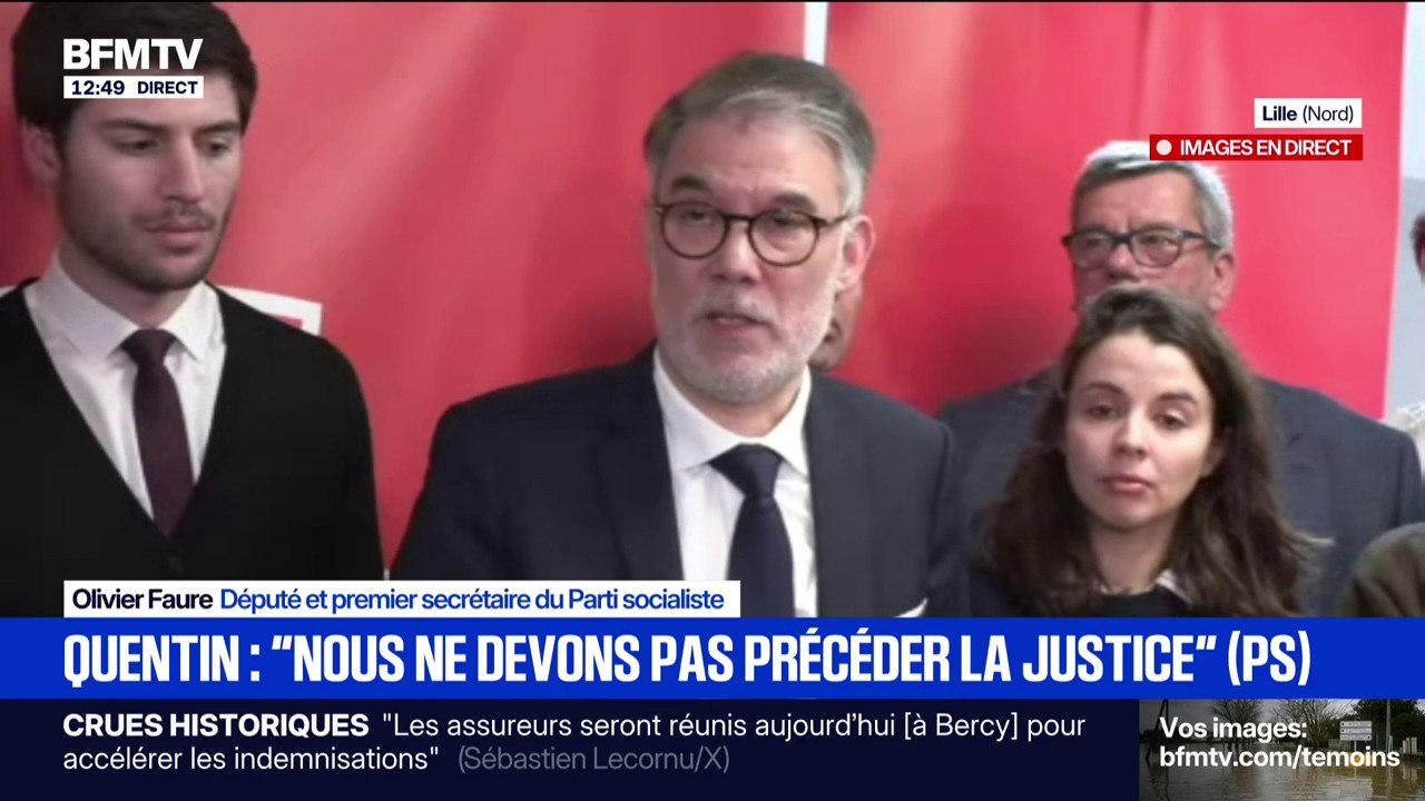 Mort de Quentin Deranque: "Je ne veux pas adhérer à un récit qui est celui de l'extrême droite qui cherche à se blanchir, à se laver" déclare Olivier Faure