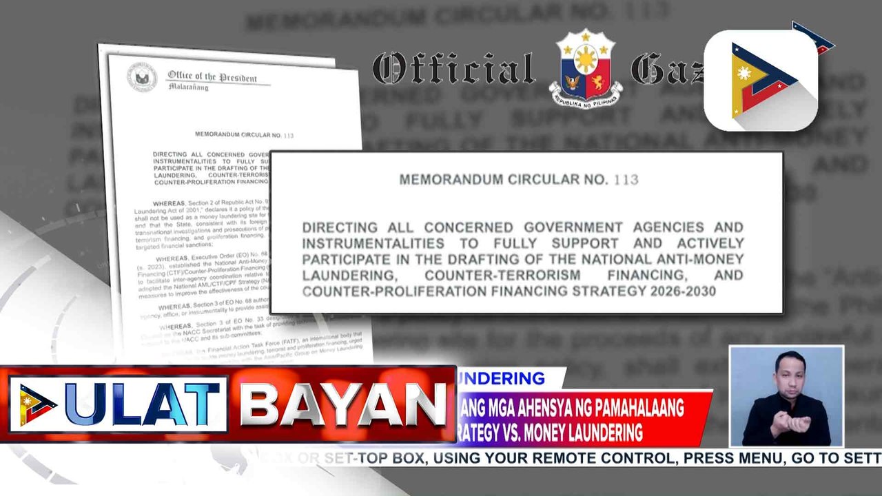 Strategy kontra money laundering at counter terrorism financing, palalakasin para matiyak na hindi babalik sa grey list ng FATF ang Pilipinas | ulat ni Kenneth Paciente