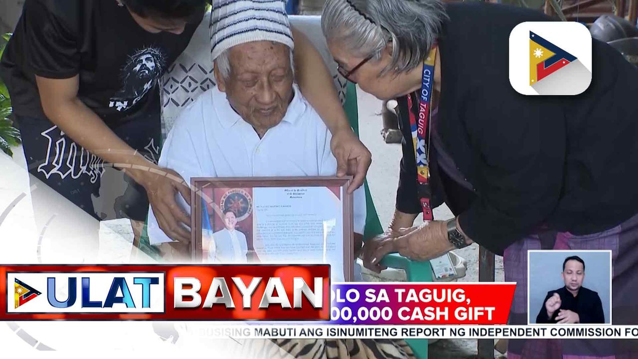 Centenarian mula sa Taguig City, natanggap na ang P100-K cash gift, 2 araw matapos ang kanyang kaarawan | ulat ni Bernard Ferrer