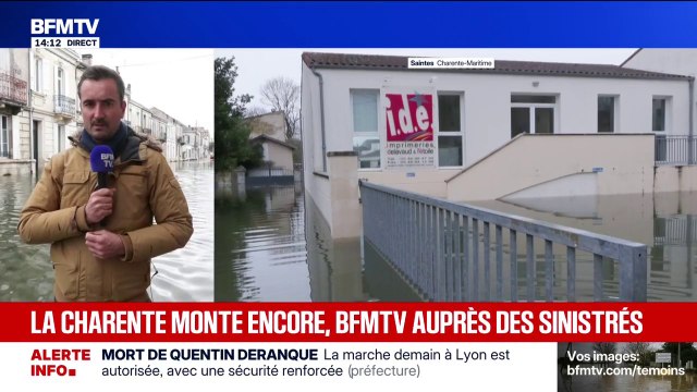 Crues: Je n'ai plus d'eau potable, je n'ai pas le choix, je dois aller dormir chez un ami , se confie un habitant de Saintes, en Charente-Maritime