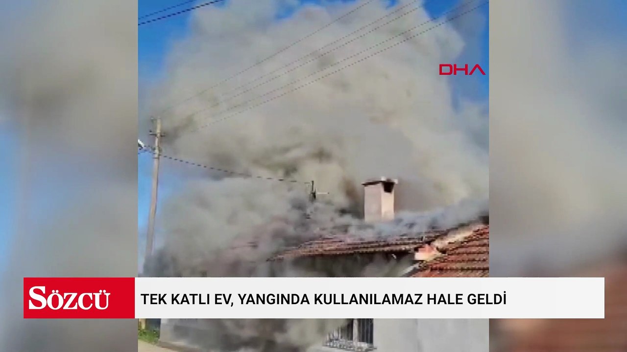 Tek katlı ev, yangında kullanılamaz hale geldi
