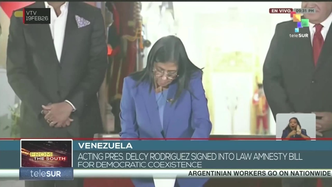 Acting pres. Delcy Rodriguez signed into law amnesty bill for democratic coexistence