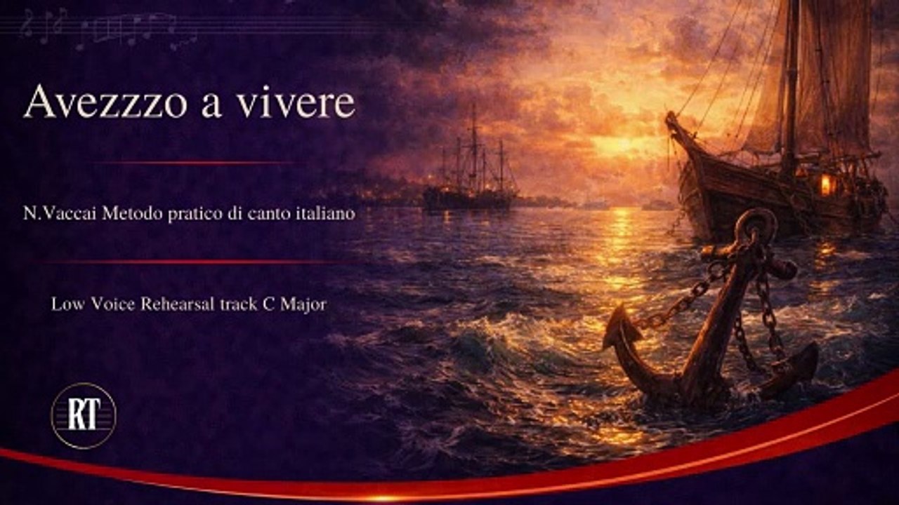 Avezzo a vivere (Vaccai | Fifth ) Low Voice Rehearsal Track