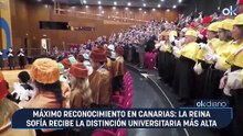 Máximo reconocimiento en Canarias: la Reina Sofía recibe la distinción universitaria más alta