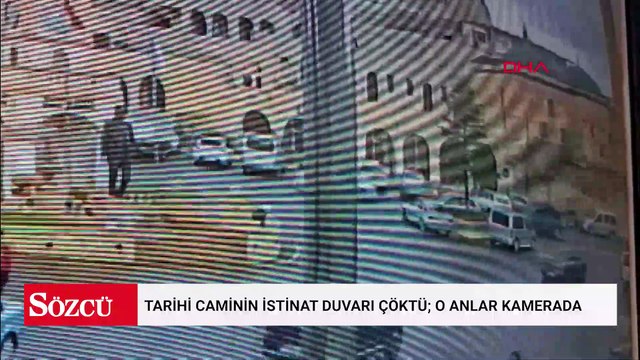 Nevşehir’de tarihi caminin istinat duvarı çöktü; o anlar kamerada