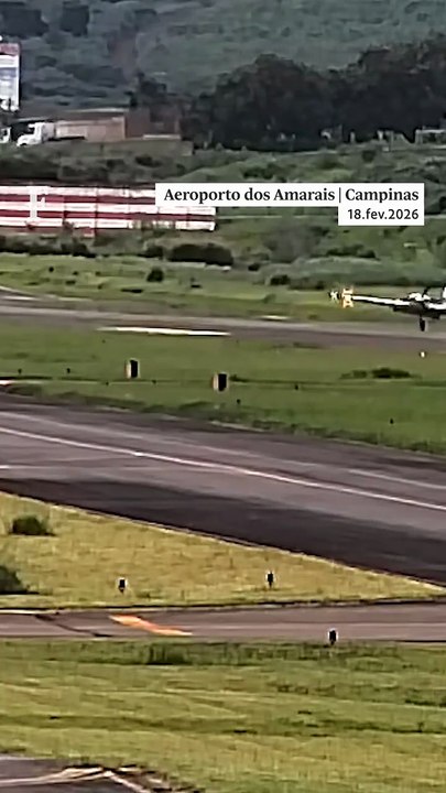 Avião quebra o trem de pouso ao descer em Campinas