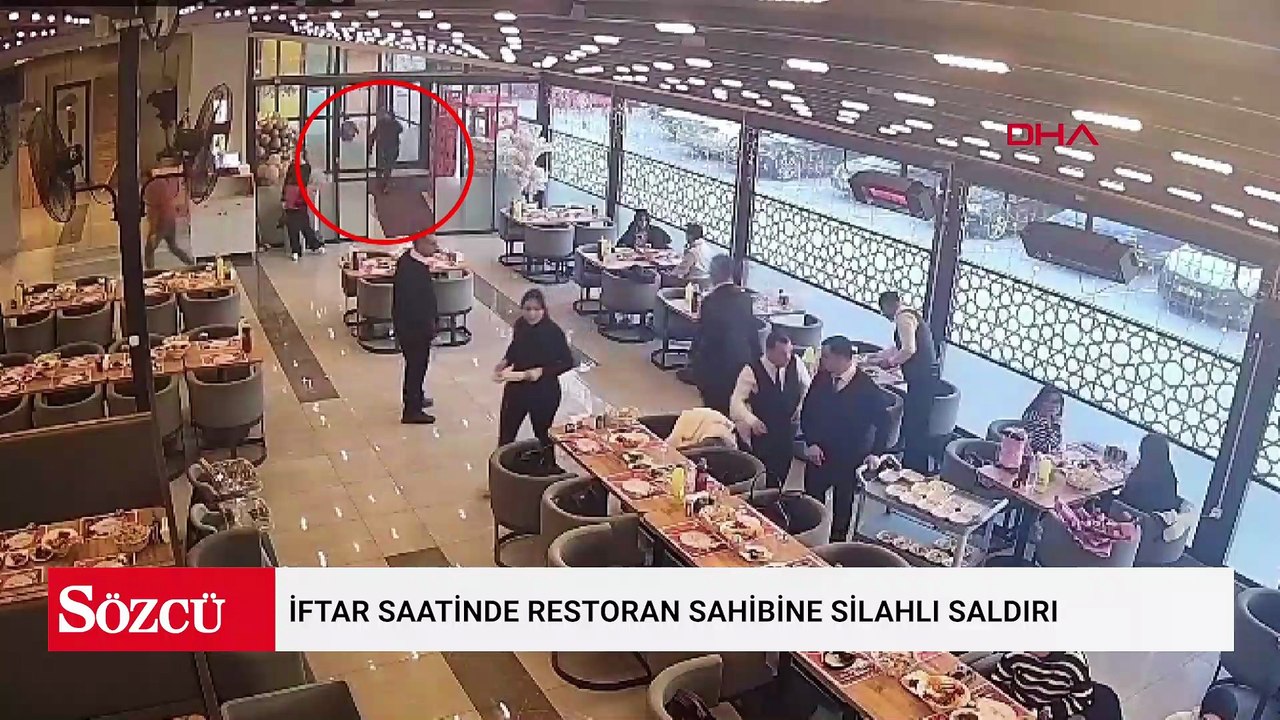 Çorum'da iftar saatinde restorana sahibine silahlı saldırı; olay anı kamerada