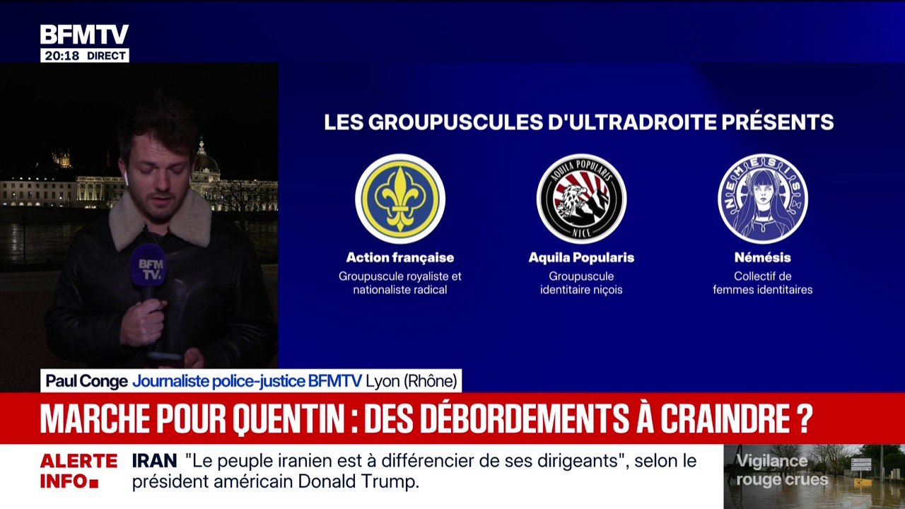 Une vingtaine de groupuscules d'extrême droite attendus demain à Lyon pour la marche en hommage à Quentin Deranque