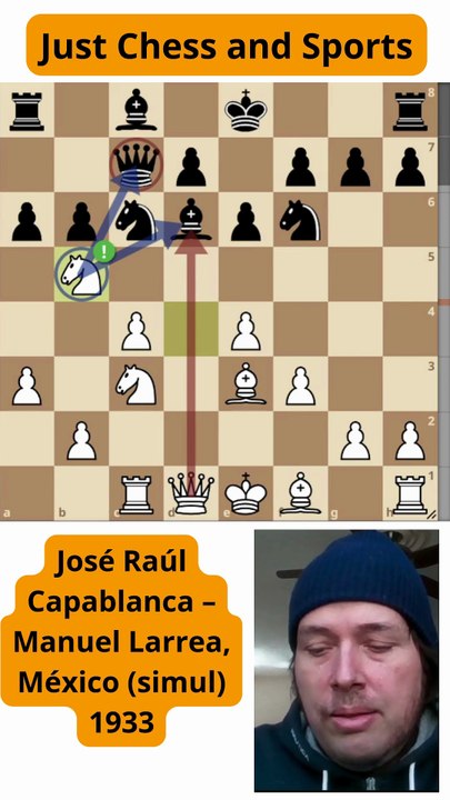 Capablanca vence a Larrea con un tenedor (1933)