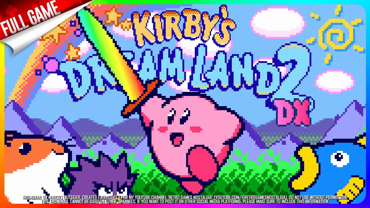 Kirby's Dream Land 2 DX [Color Patch] (GBC - US) Longplay (100%)