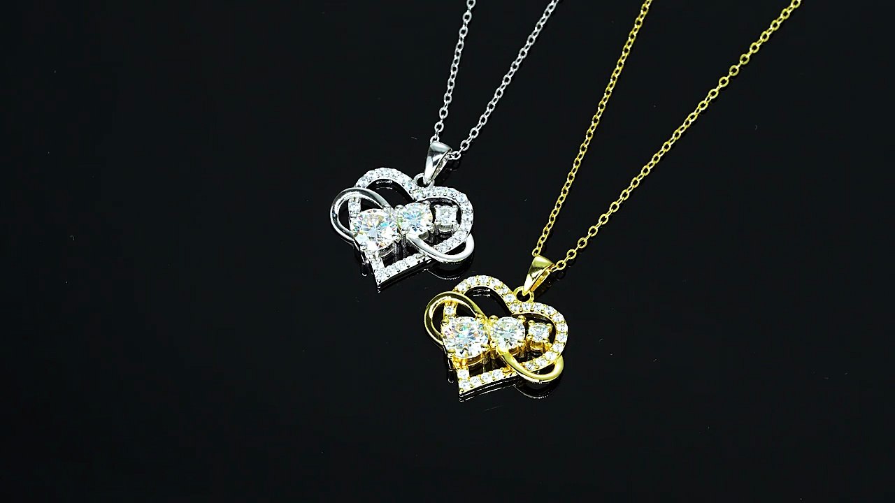 Moissanite Infinite Love Heart Necklace S925 Sterling Silver – 56% Discount