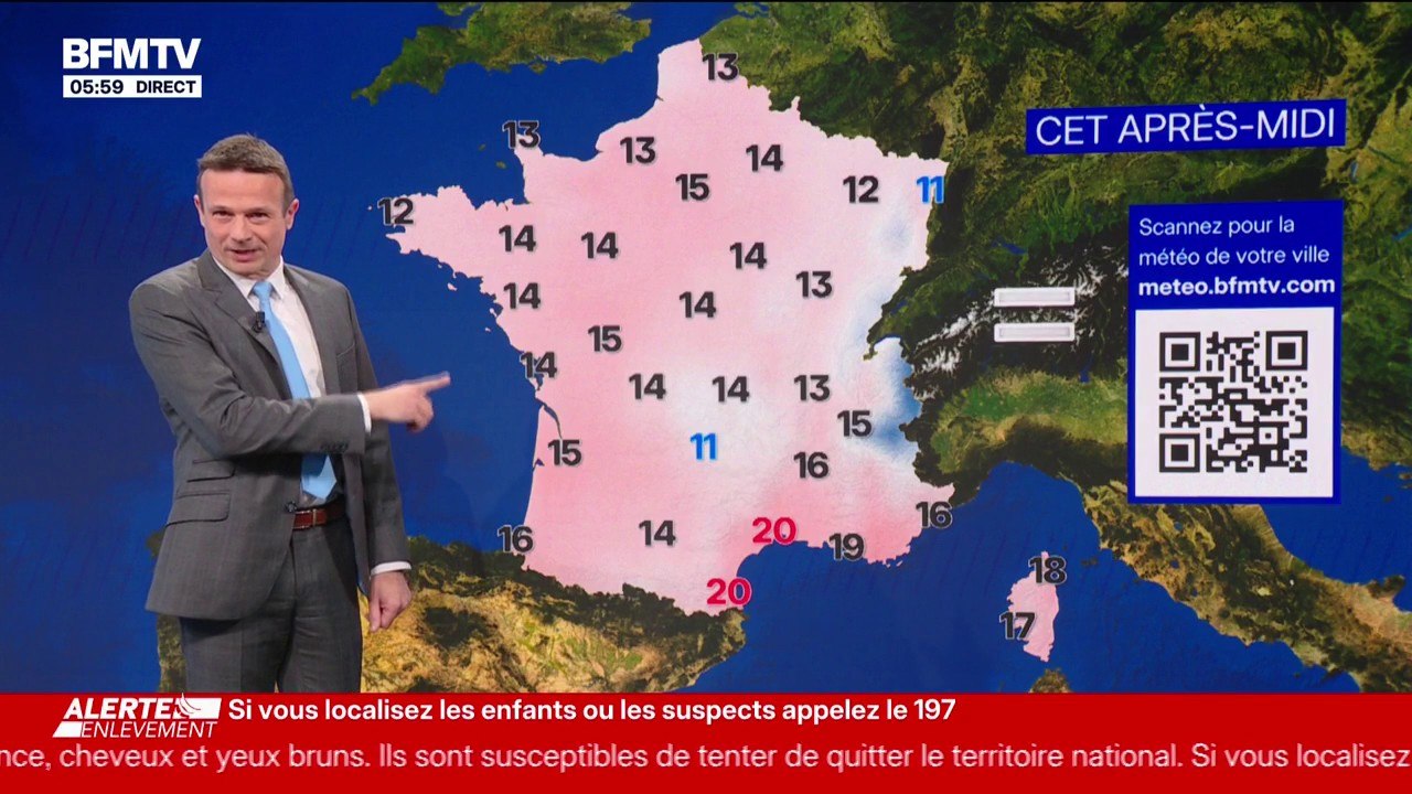 De la pluie dans l'Est et en Bretagne et des éclaircies sur le reste du pays, avec des températures comprises entre 11°C et 20°C... La météo de ce samedi 21 février
