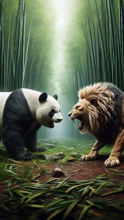 Panda Meets Lion 🐾🔥