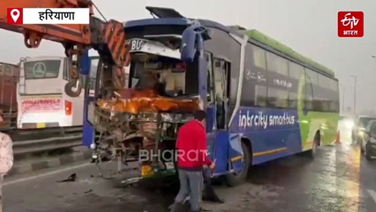 सोनीपत में नेशनल हाईवे 44 पर भीषण हादसा: तेज रफ्तार वोल्वो बस का फ्लाईओवर पर ट्रक से भिड़ंत, परिचालक की मौत