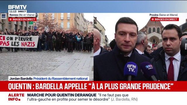 Mort de Quentin Deranque: Au-delà de l'hommage, notre rôle est d'apporter des réponses politiques, pour bannir la violence du débat démocratique , estime Jordan Bardella