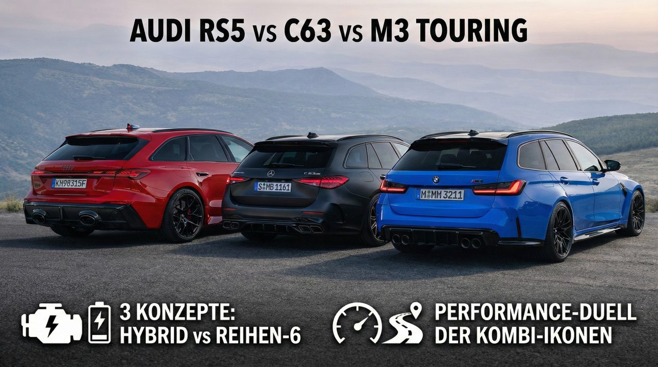 Audi RS5 Avant gegen BMW M3 Touring & Mercedes-AMG C63