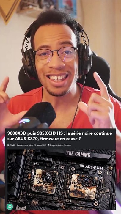 ASUS brule les 9850 X3D