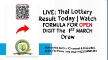 LIVE Thai Lottery Result Today  Watch FORMULA FOR OPEN DIGIT The 1ST MARCH  Draw 1-3-2026