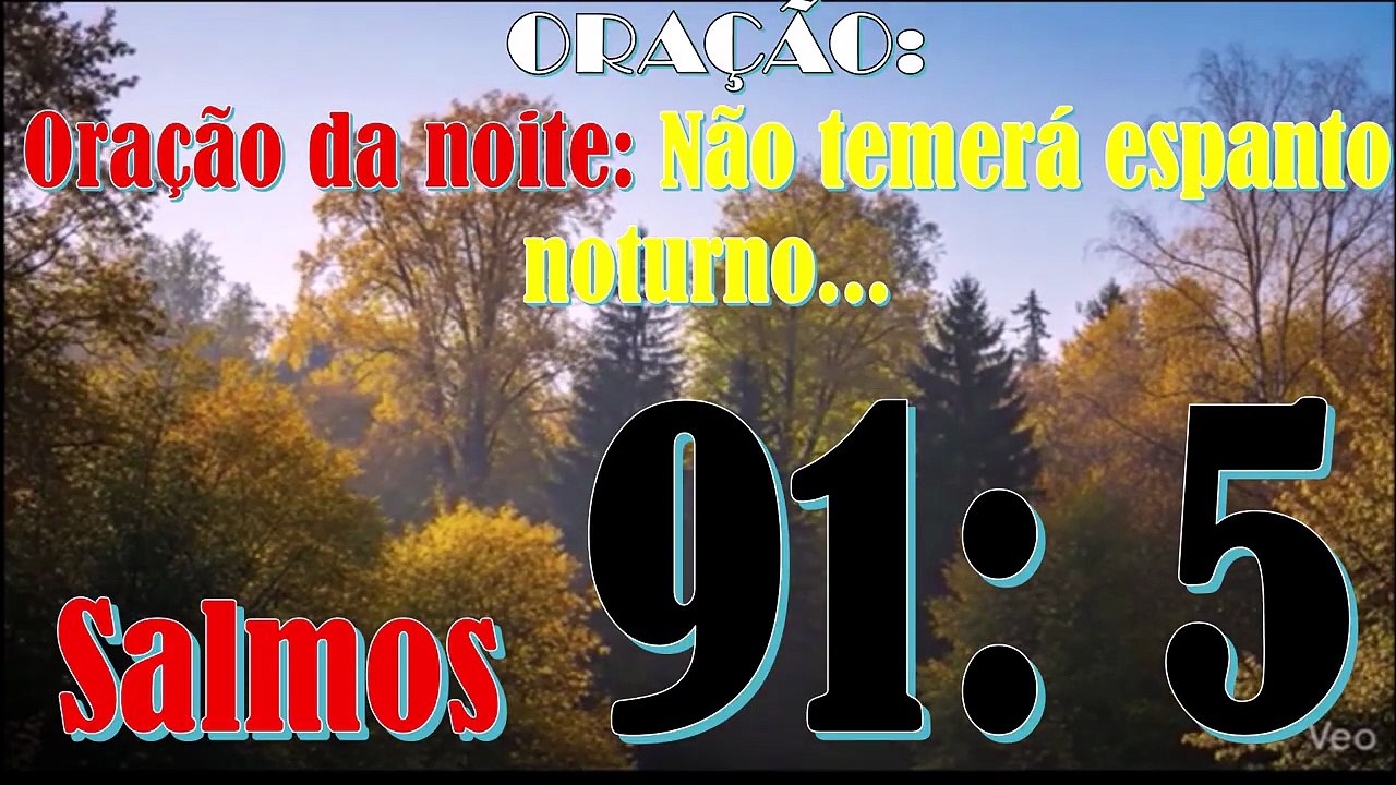 Oração da noite: Não temerá espanto noturno...Salmos  91:  5