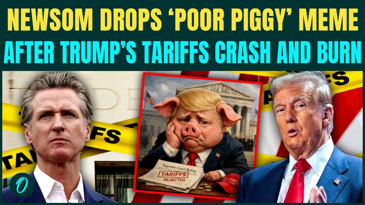 ‘POOR PIGGY’: Gavin Newsom MOCKS Trump With HUMILIATING Meme After SCOTUS Blocks ‘Illegal’ Tariffs