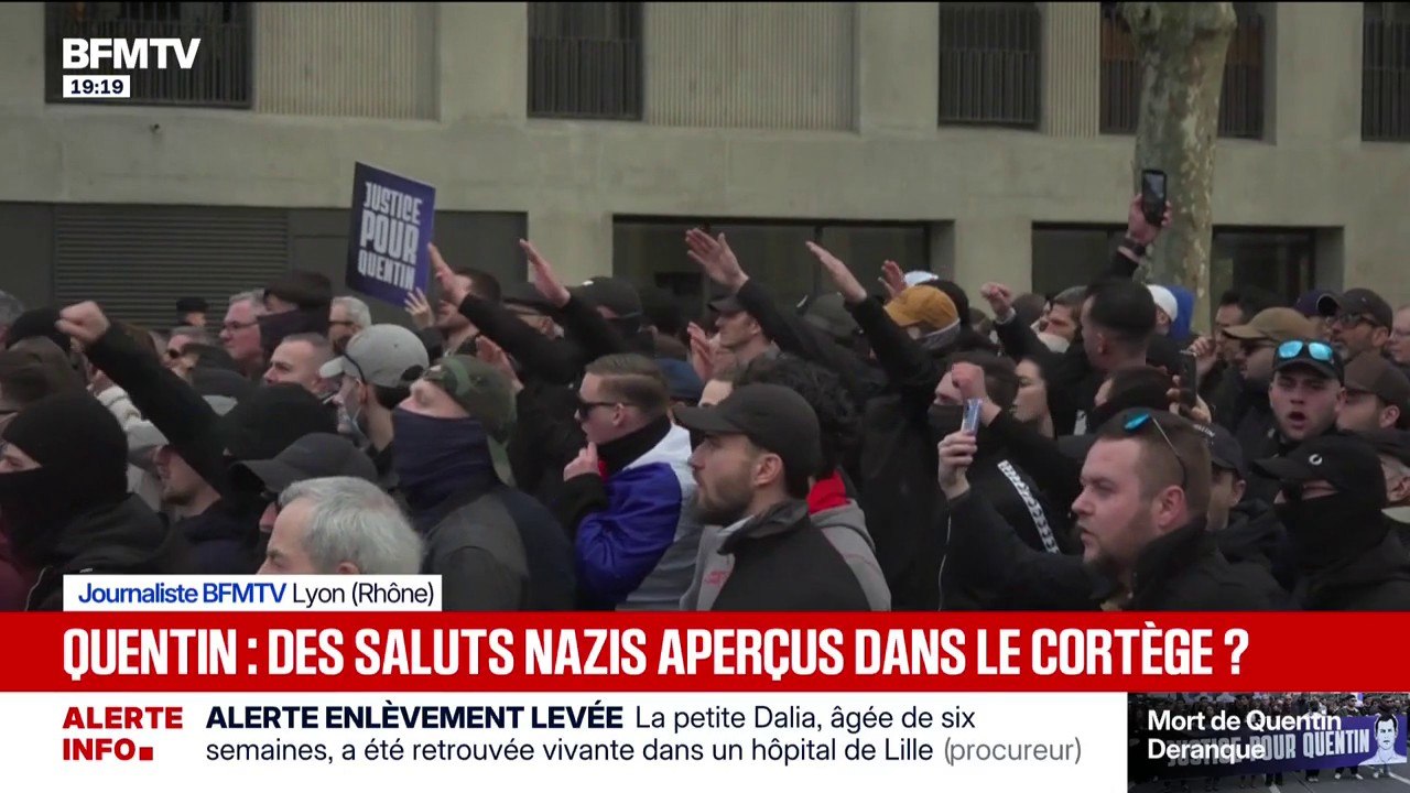 Marche pour Quentin Deranque: des saluts nazis ont été aperçus lors du cortège à Lyon