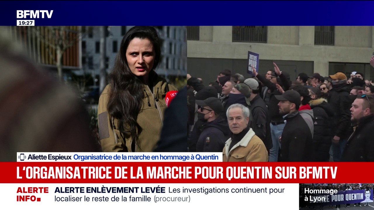 Saluts nazis durant la marche pour Quentin Deranque: Aliette Espieux, organisatrice de la marche à Lyon, déclare "qu'il n'y a absolument pas eu de saluts nazis"