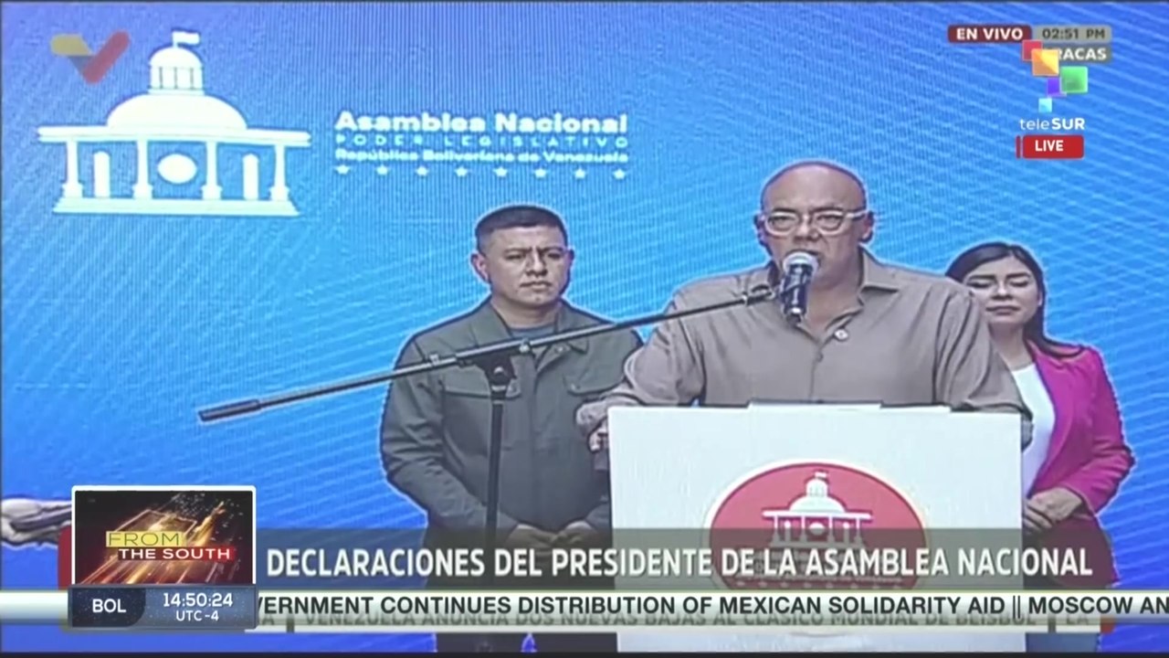 Breaking News | Pres. of the Venezuelan National Assembly offers statements from Caracas