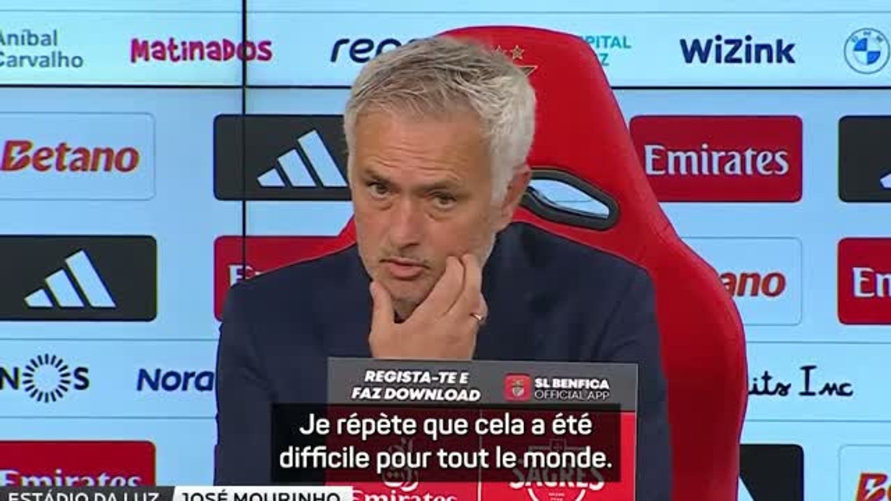 Benfica - Mourinho admet être touché par la polémique Vinicius - Prestianni : "Ça a été difficile"