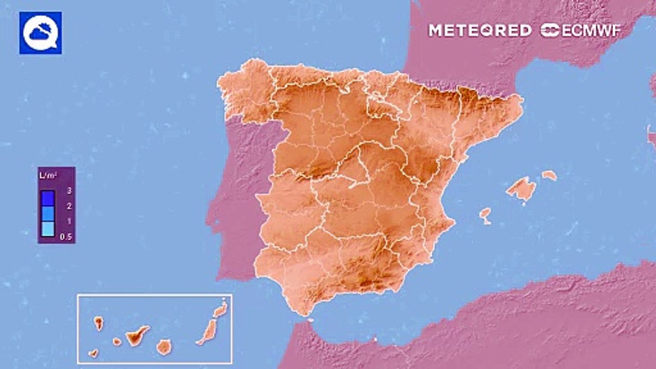 Precipitación acumulada prevista por el modelo europeo para los próximos días