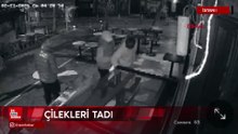 Kadıköy’de kafe önüne bırakılan çilekler çalındı