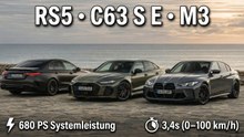 BMW M3 Limousine, Audi RS5 Limousine & Mercedes-AMG C63 S E-PERFORMANCE