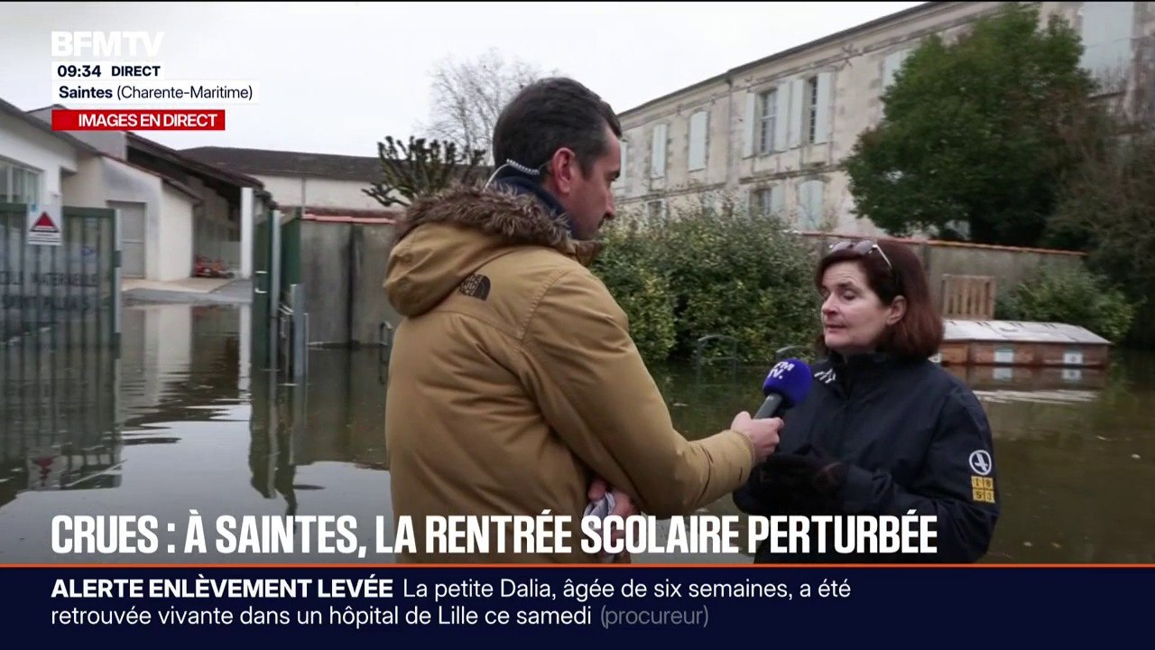 Inondations à Saintes: "Huit classes sont concernées par ces fermetures et les élèves seront transférés dans d'autres écoles", assure l'adjointe au maire