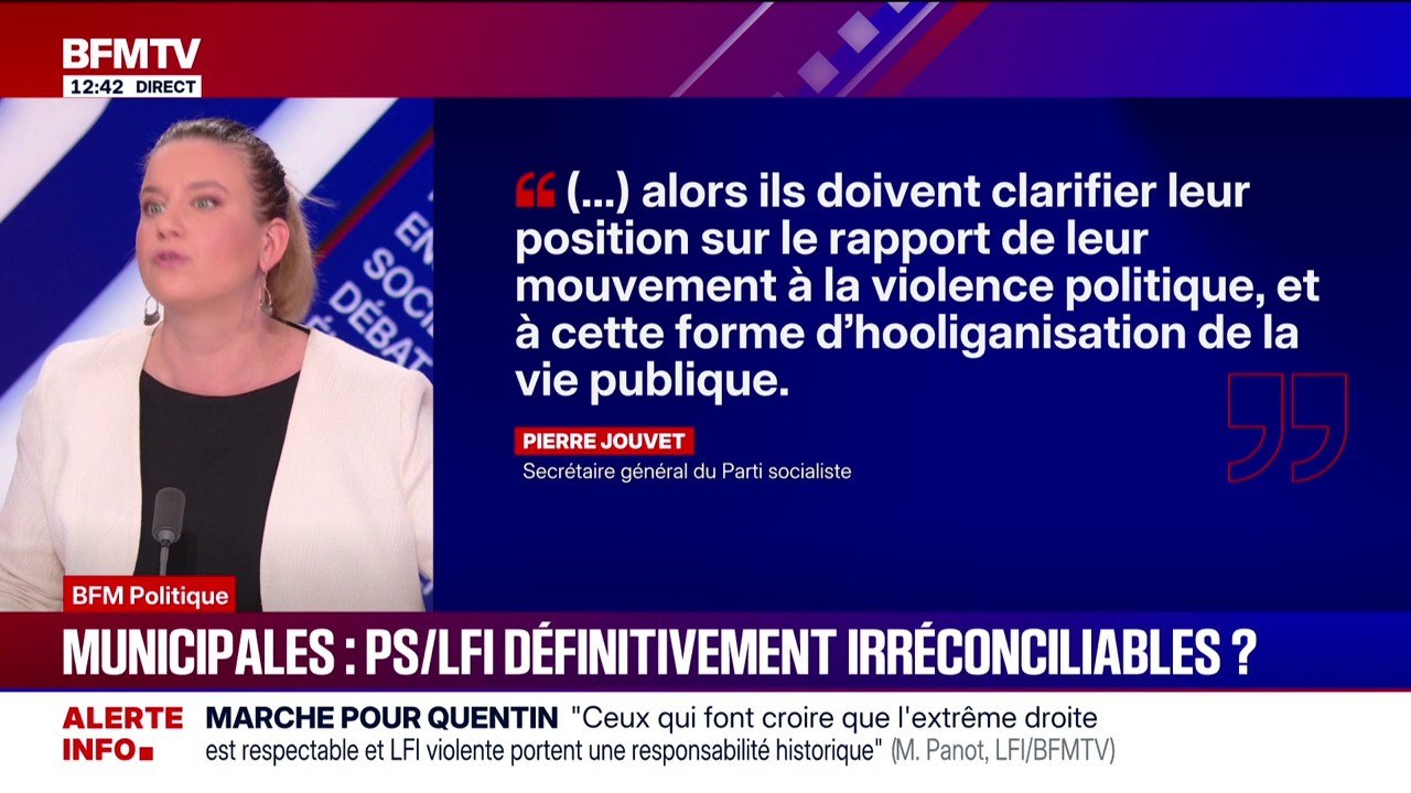 "Il y a une volonté de tenter d'ostraciser LFI de la vie politique française et de dédiaboliser le RN", estime Mathilde Panot (LFI)