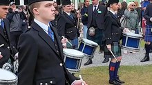 The Burgh of Langholm Pipe Band playing outside the Games Pavilion during the 2025 Braemar Gathering Highland Games. This was on Saturday 6th September 2025