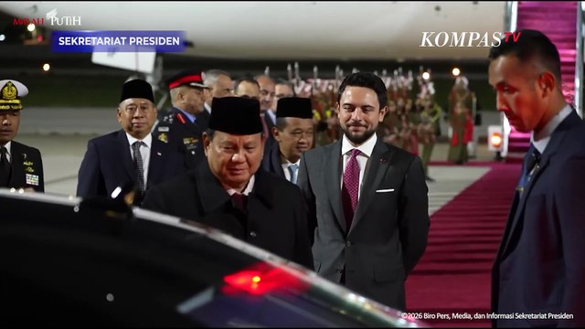 Detik-Detik Presiden Prabowo Tiba di Yordania, Disambut Langsung Putra Mahkota