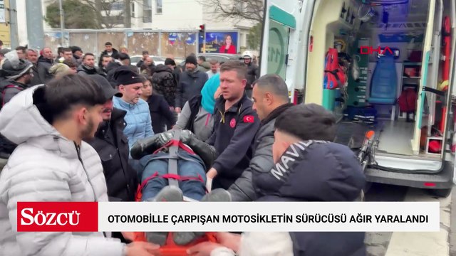 Otomobille çarpışan motosikletin sürücüsü ağır yaralandı