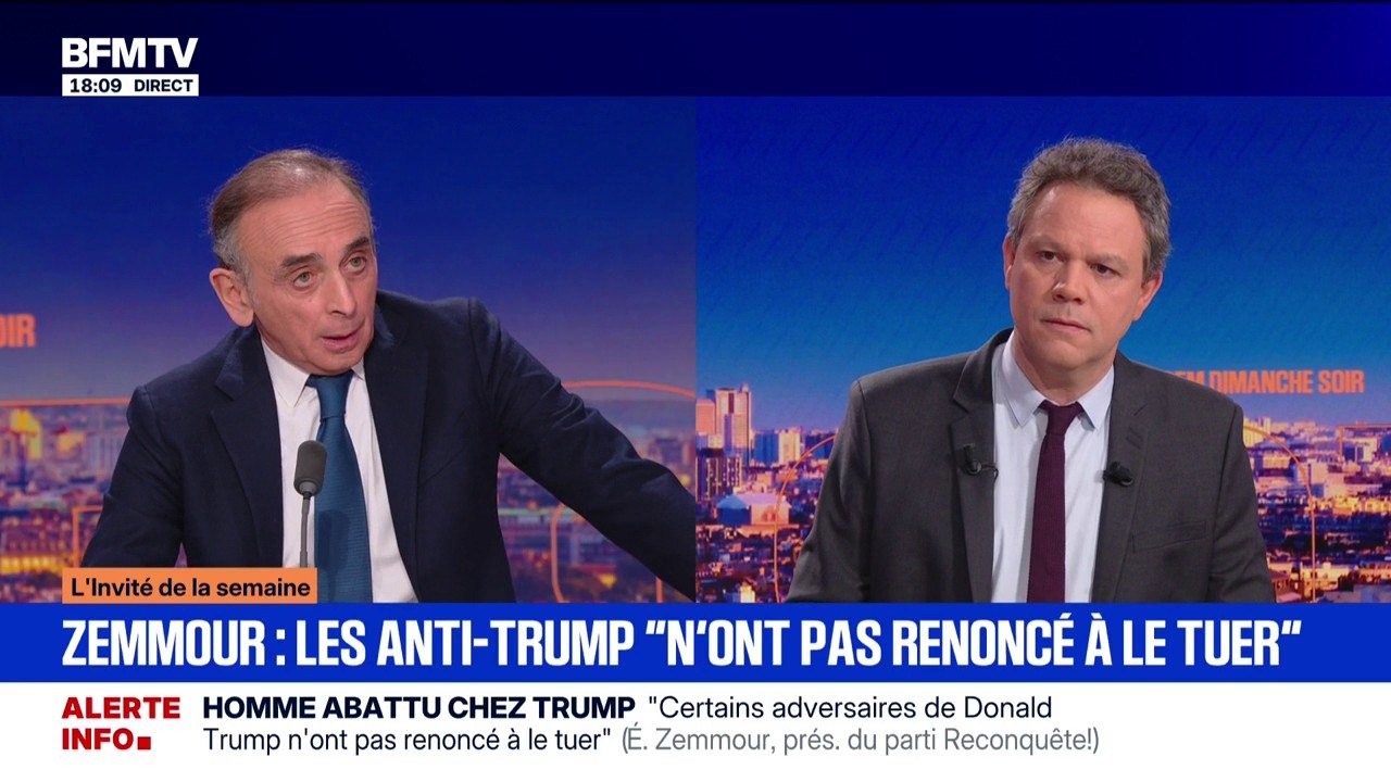 "Je suis sous protection, je n'ai plus le droit de sortir sans mes deux policiers", déclare Éric Zemmour (Reconquête !)