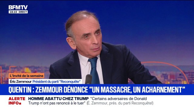 Mort de Quentin Deranque: C'est un meurtre, un massacre , dénonce Éric Zemmour (Reconquête !)