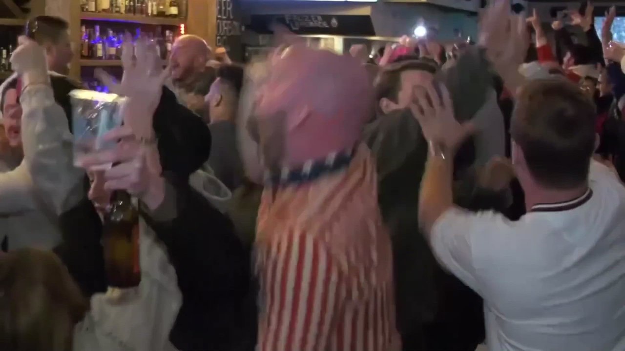 PURE MAYHEM IN NYC BAR AS TEAM USA DEFEATS CANADA FOR OLYMPIC HOCKEY GOLD