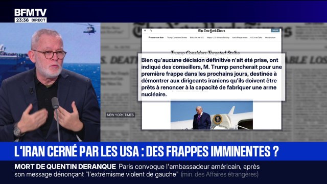 Selon le New York Times, Donald Trump envisagerait une opération militaire en Iran dans les prochains jours
