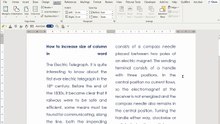 how to increase size of column in word