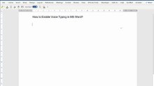 How to Enable Voice Typing in MS Word