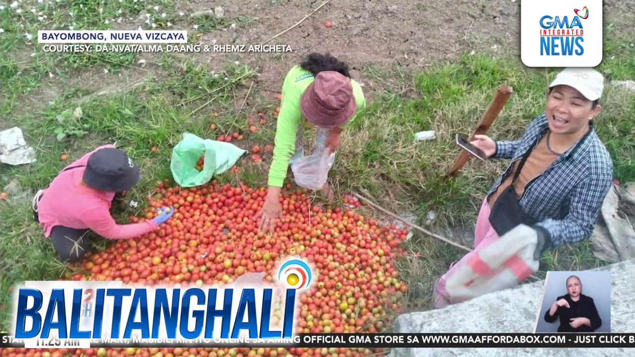 Mga kamatis na itinapon sa gilid ng kalsada, kinuha ng mga residente | Balitanghali
