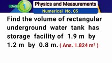 Find the volume of rectangular underground  water tank has storage facility of 1.9 m by 1.2 m by 0.8 m.