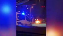 Seyir halindeki otomobil bir anda alev topuna döndü!