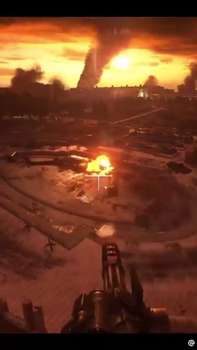 "Last Stand Over the Burning City: Minigun Barrage"