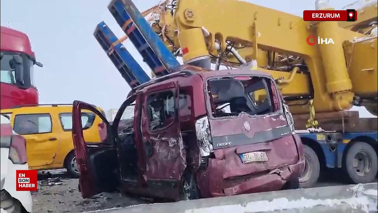 Erzurum'da zincirleme kazada can pazarı yaşandı